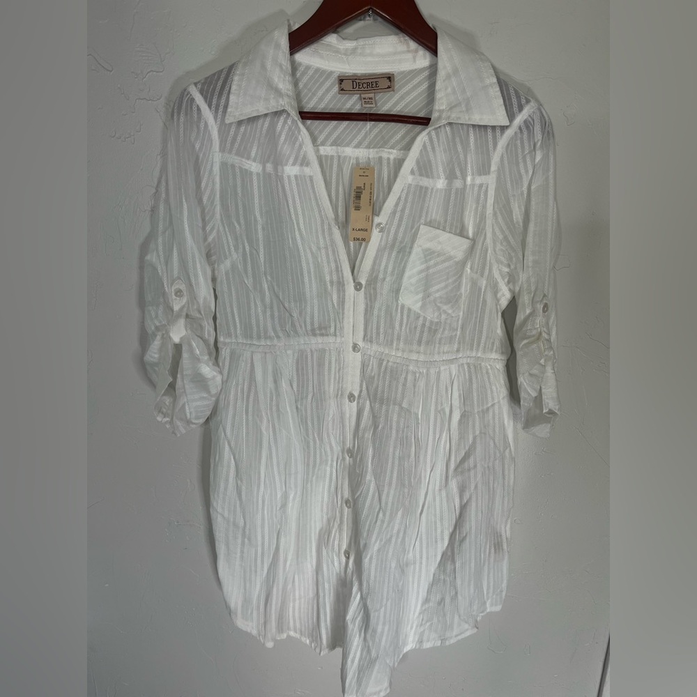 Decree White Button Down Shirt